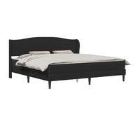 vidaXL Cadre de lit avec tête de lit Noir 180 x 200 cm Simili Cuir, Cadre de lit rectangulaire Moderne, Simili Cuir Chic, Facile à Nettoyer, tête Douillette, Base à Lattes Pratique