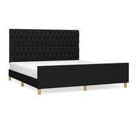 vidaXL Cadre de lit avec tête de lit Noir 180 x 200 cm Tissu3125318