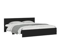 vidaXL Cadre de lit avec tête de lit noir 180x200 cm 3207463