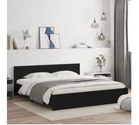 vidaXL Cadre de lit avec tête de lit noir 200x200 cm 3207456