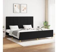 Bedframe zonder matras stof zwart 200x200 cm3125083