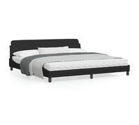 Vidaxl Cadre De Lit Avec Tête De Lit Noir 200x200 Cm Tissu Noir