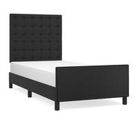 Vidaxl Cadre De Lit Avec Tête De Lit Noir 80x200 Cm Similicuir Noir