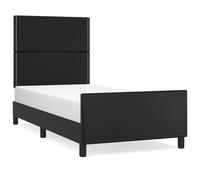 Cadre de Lit avec Tête de Lit Noir 80x200cm Similicuir Rembourré Simple vidaXL
