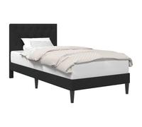 vidaXL Cadre de lit avec tête de lit Noir 90 x 200 cm Velours, Chambre Moderne, Cadre de lit en Velours, Design rectangulaire, Installation Pratique, literie élégante, Style Fonctionnel