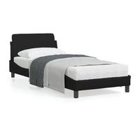 Vidaxl Cadre De Lit Avec Tête De Lit Noir 90x190 Cm Similicuir Noir