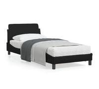 vidaXL Cadre de lit avec tête de lit Noir 90x200 cm Similicuir Noir