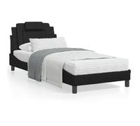 vidaXL Cadre de lit avec tête de lit Noir 90x200 cm Similicuir Noir