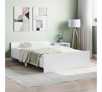 vidaXL Cadre de lit avec tête de lit-pied de lit blanc 120x190 cm 3203775