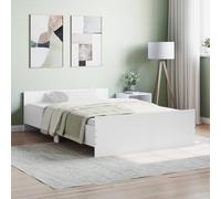 Vidaxl Cadre De Lit Avec Tête De Lit/Pied De Lit Blanc 120x200 Cm Blanc