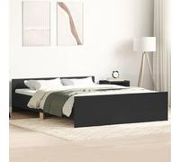 Vidaxl Cadre De Lit Sans Matelas Noir 135x190 Cm Noir