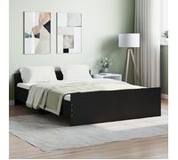 vidaXL Cadre de lit sans matelas 135x190 cm Noir