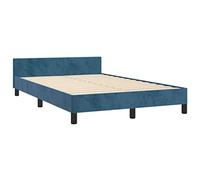 Vidaxl Cadre De Lit Avec Tête De Lit Bleu Foncé 120x190 Cm Velours Bleu