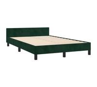 VidaXL Cadre de Lit avec Tête de Lit Rembourré, Sommier à Lattes, Double avec Pied, Adulte, Moderne, Vert Foncé 120x190 cm Velours