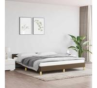 vidaXL Cadre de Lit avec Tête de Lit Sommier à Lattes Lit Rembourré Cadre à Lattes Lit Double Adulte Meuble de Chambre Marron Foncé 160x200 cm Tissu