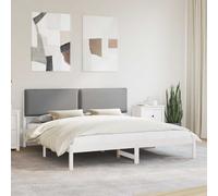 vidaXL Cadre de lit avec tête de lit rembourrée – Gris clair – Moderne et durable
