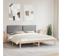vidaXL Cadre de lit avec tête de lit rembourrée Gris clair, Chambre à coucher, Rectangulaire, Mobilier Moderne et Durable pour un Mode de Vie Contemporain, Design Stylé, Confortable, Agencements Polyv