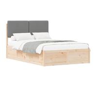 vidaXL Cadre de lit avec tête de lit rembourrée Gris clair