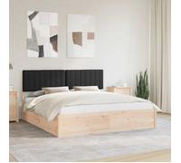 vidaXL Cadre de lit avec tête de lit rembourrée Noir 180 x 200 cm 3398216