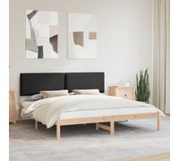 vidaXL Cadre de lit avec tête de lit rembourrée Noir 200 x 200 cm, Chambre à coucher, Rectangulaire, Mobilier Moderne et Durable pour un Mode de Vie Contemporain, Design Stylé, Confortable, Agencement