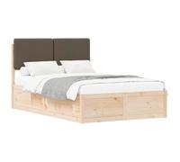vidaXL Cadre de lit avec tête de lit rembourrée Taupe 120 x 190 cm Moderne Durable