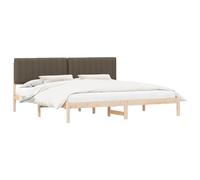 vidaXL Cadre de lit avec tête de lit rembourrée Taupe 200 x 200 cm, moderne et durable