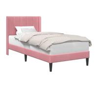 vidaXL Cadre de lit avec tête de lit Rose 100 x 200 cm Velours, Chambre Chic, Cadre de lit Moderne, Tissu en Velours Durable, Mobilier Luxueux, Solutions élégantes pour l'intérieur