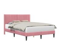 vidaXL Cadre de lit avec tête de lit Rose 120 x 200 cm Velours, Chambre élégante, Cadre de lit Moderne, Tissu en Velours Durable, Mobilier de Sommeil Luxe, Solutions stylées pour intérieur