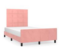 Vidaxl Cadre De Lit Avec Tête De Lit Rose 120x200 Cm Velours Rose