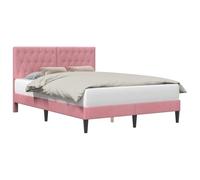 vidaXL Cadre de lit avec tête de lit Rose 140 x 190 cm Velours