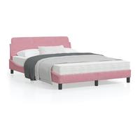 Vidaxl Cadre De Lit Avec Tête De Lit Rose 140x190 Cm Velours Rose
