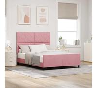 vidaXL Cadre de lit avec tête de lit Rose 160 x 200 cm Velours, Chambre Moderne, Cadre de lit en Velours, Confort stylé, mobilier spacieux, déco intérieure, Design Minimaliste