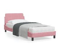 Vidaxl Cadre De Lit Avec Tête De Lit Rose 90x200 Cm Velours Rose
