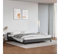 vidaXL Cadre de lit avec tête de lit sans matelas gris 160x200 cm