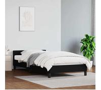 vidaXL Cadre de lit avec tête de lit sans matelas noir 90x190 cm 347471
