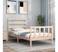 Vidaxl Cadre De Lit Avec Tête De Lit 90x190 Cm Bois Massif Marron