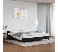 vidaXL Cadre de Lit avec Tête de Lit Sommier à Lattes Lit Rembourré Cadre à Lattes Lit Double Adulte Chambre Intérieur Noir 347507