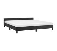 vidaXL Cadre de Lit avec Tête de Lit Sommier à Lattes Lit Rembourré Cadre à Lattes Lit Double Adulte Chambre Intérieur Noir 160x200 cm Similicuir