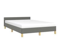 vidaXL Cadre de Lit avec Tête de Lit Sommier à Lattes Lit Rembourré Cadre à Lattes Lit Double Adulte Chambre Intérieur Gris Foncé 120x200 cm Tissu