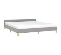vidaXL Cadre de Lit avec Tête de Lit Sommier à Lattes Lit Rembourré Cadre à Lattes Lit Double Adulte Meuble de Chambre Gris Clair 180x200 cm