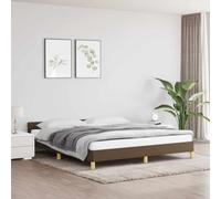 vidaXL Cadre de Lit avec Tête de Lit Sommier à Lattes Lit Rembourré Cadre à Lattes Lit Double Adulte Meuble de Chambre Marron Foncé 180x200 cm Tissu