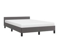 vidaXL Cadre de Lit avec Tête de Lit Sommier à Lattes Lit Rembourré Cadre à Lattes Lit Double Adulte Chambre Intérieur Gris 120x200 cm Similicuir