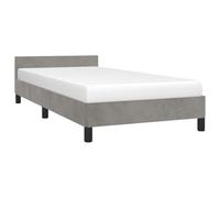 vidaXL Cadre de Lit avec Tête de Lit Sommier à Lattes Lit Rembourré Cadre à Lattes Lit Simple Adulte Chambre Intérieur Gris Clair 80x200 cm Velours
