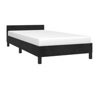 vidaXL Cadre de Lit avec Tête de Lit Sommier à Lattes Lit Rembourré Cadre à Lattes Lit Simple Adulte Chambre Intérieur Noir 90x190 cm Velours