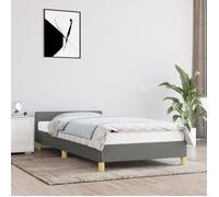 Vidaxl Cadre De Lit Sans Matelas Gris Foncé 90x190 Cm Tissu Gris