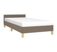 vidaXL Cadre de lit rembourré avec tête de lit – sommier à lattes – 80x200 cm – tissu taupe