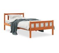 Vidaxl Cadre De Lit Sans Matelas Cire Marron 75x190 Cm Bois Pin Massif Marron