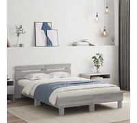 Vidaxl Cadre De Lit Avec Tête De Lit Sonoma Gris 120x190 Cm Gris