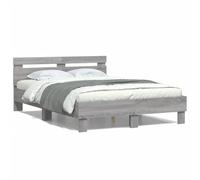 Vidaxl Cadre De Lit Avec Tête De Lit Sonoma Gris 120x200 Cm Gris