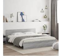 vidaXL Cadre de lit avec tête de lit sonoma gris 200x200 cm 3207460